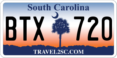 SC license plate BTX720