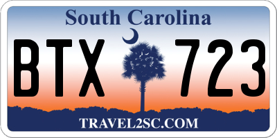 SC license plate BTX723