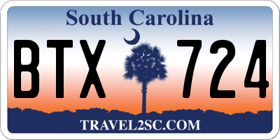 SC license plate BTX724