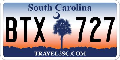SC license plate BTX727