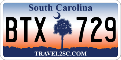 SC license plate BTX729