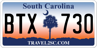 SC license plate BTX730
