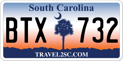 SC license plate BTX732