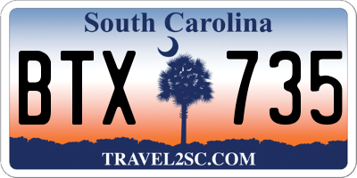SC license plate BTX735