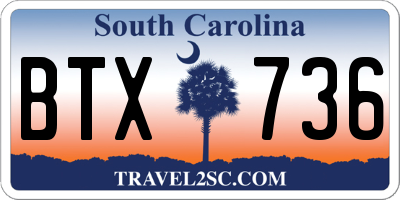 SC license plate BTX736