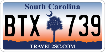 SC license plate BTX739