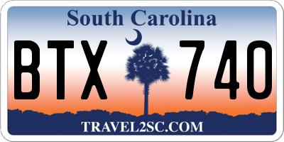 SC license plate BTX740