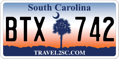 SC license plate BTX742