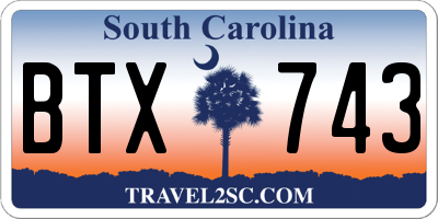 SC license plate BTX743