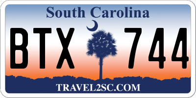 SC license plate BTX744