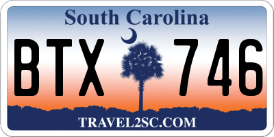 SC license plate BTX746