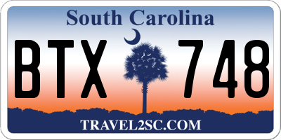 SC license plate BTX748