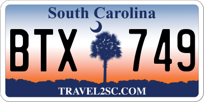 SC license plate BTX749