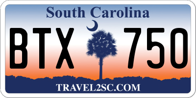 SC license plate BTX750