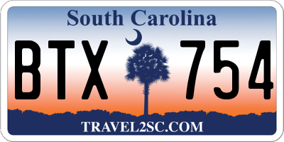 SC license plate BTX754