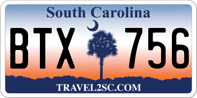 SC license plate BTX756