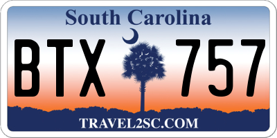 SC license plate BTX757