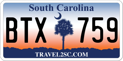 SC license plate BTX759