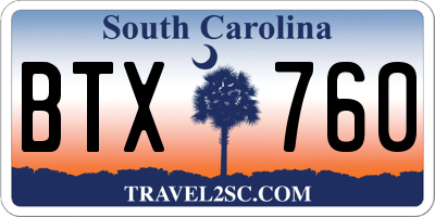 SC license plate BTX760