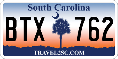 SC license plate BTX762