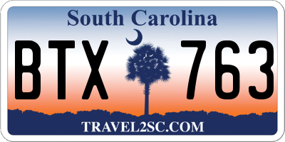 SC license plate BTX763