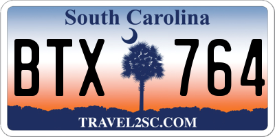 SC license plate BTX764