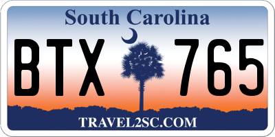 SC license plate BTX765