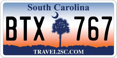 SC license plate BTX767