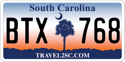 SC license plate BTX768