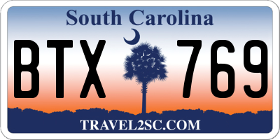 SC license plate BTX769