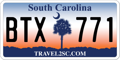 SC license plate BTX771