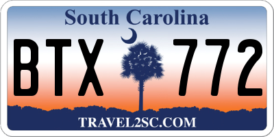 SC license plate BTX772