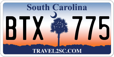 SC license plate BTX775
