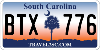 SC license plate BTX776