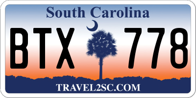 SC license plate BTX778