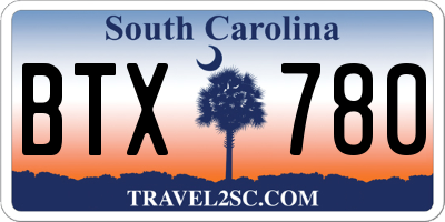 SC license plate BTX780