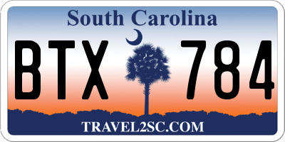 SC license plate BTX784