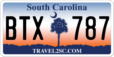 SC license plate BTX787