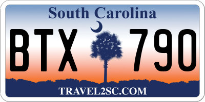SC license plate BTX790