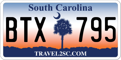 SC license plate BTX795