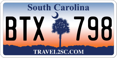 SC license plate BTX798