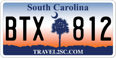 SC license plate BTX812