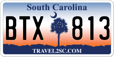 SC license plate BTX813