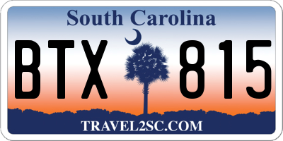 SC license plate BTX815