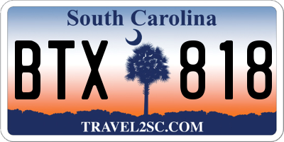 SC license plate BTX818