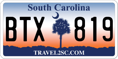 SC license plate BTX819