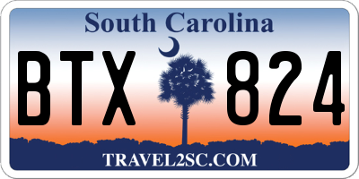 SC license plate BTX824