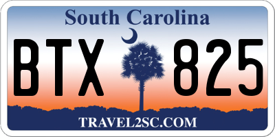 SC license plate BTX825