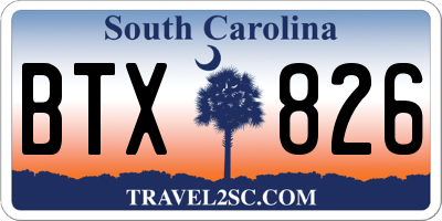 SC license plate BTX826