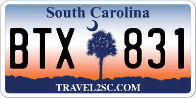 SC license plate BTX831